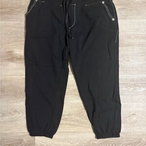 True Religion Black Sweatpants with White Stitching